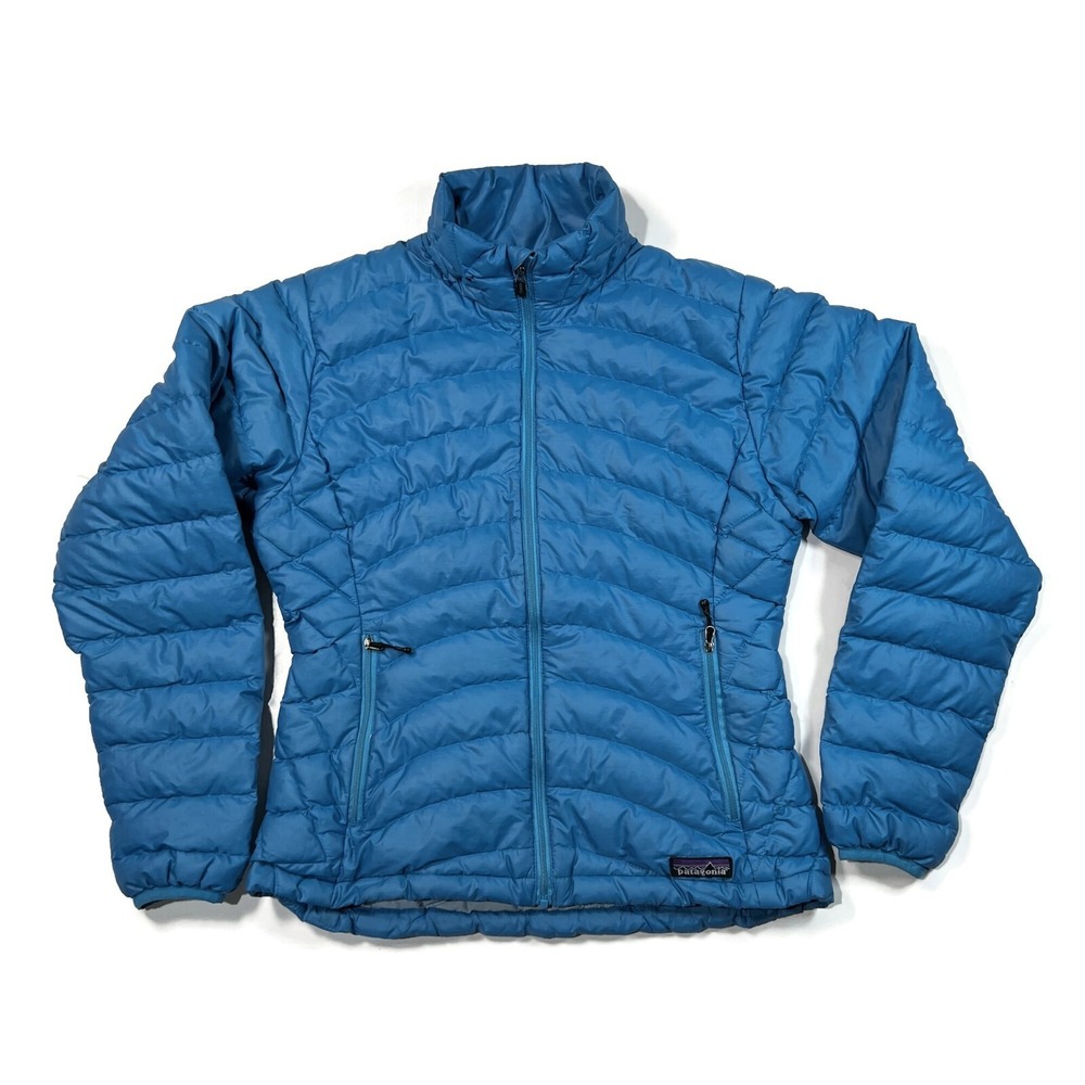 Patagonia‎ Down Sweater Womens XS Jacket Quilted Full Zip Blue Puffer 84681